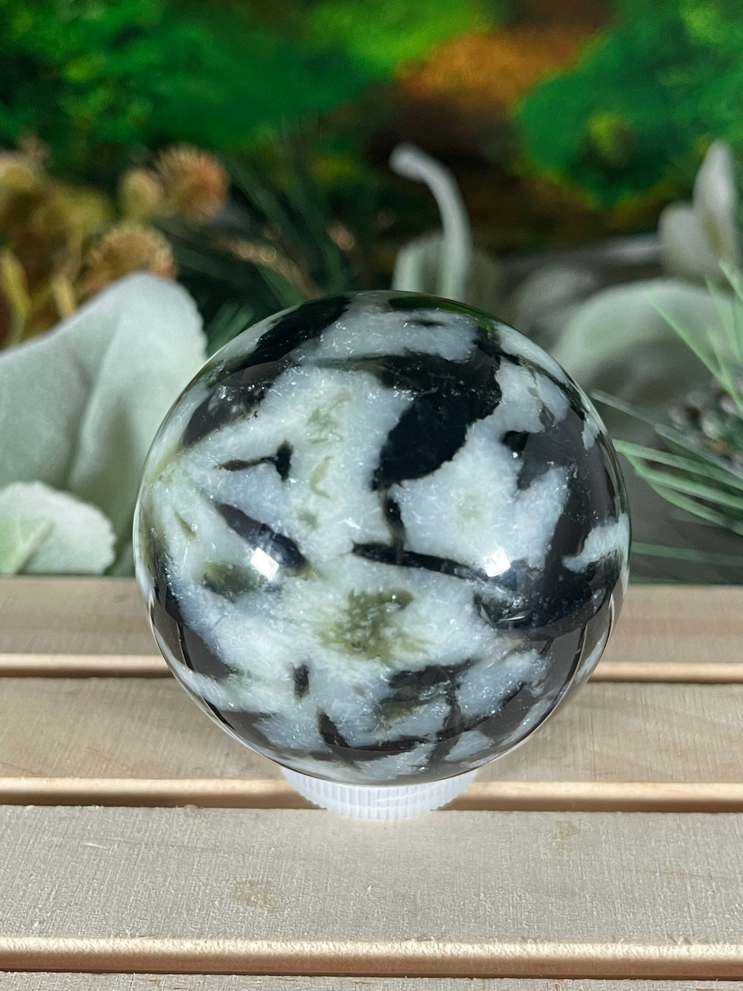 Crystal Ball -  Rainbow Moonstone Jasper Sphere Natural Stone - 287g