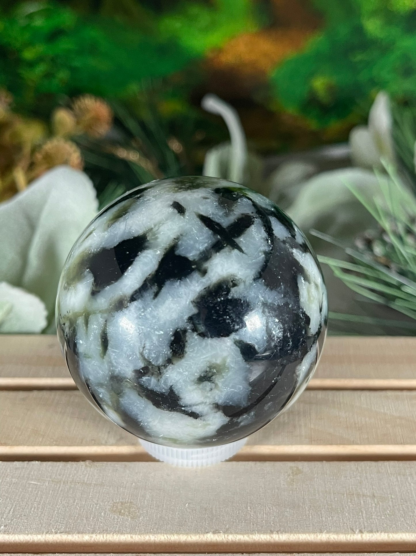 Crystal Ball -  Rainbow Moonstone Jasper Sphere Natural Stone - 287g