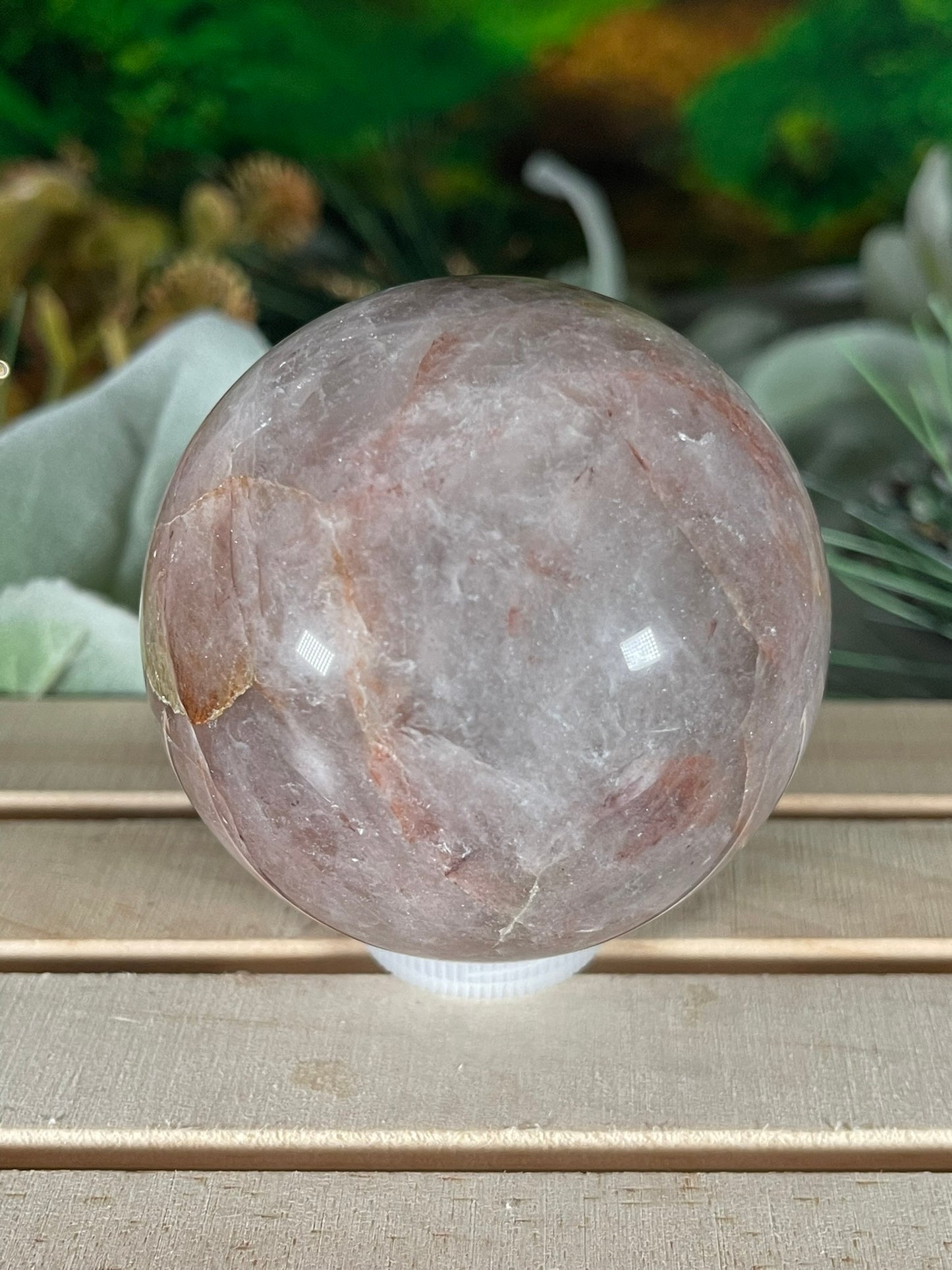 Crystal Ball - Fire Quartz Jasper Rare Unique Sphere Natural Stone - 388g