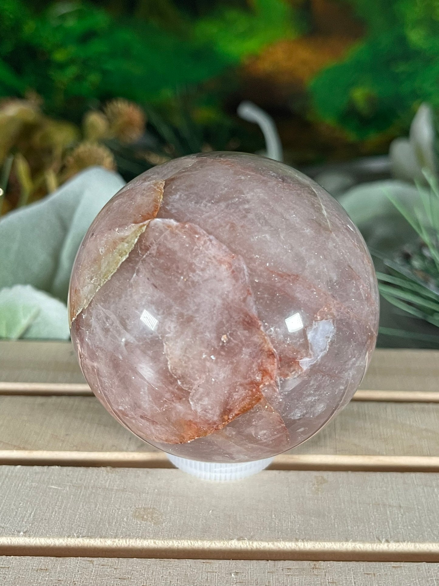 Crystal Ball - Fire Quartz Jasper Rare Unique Sphere Natural Stone - 388g