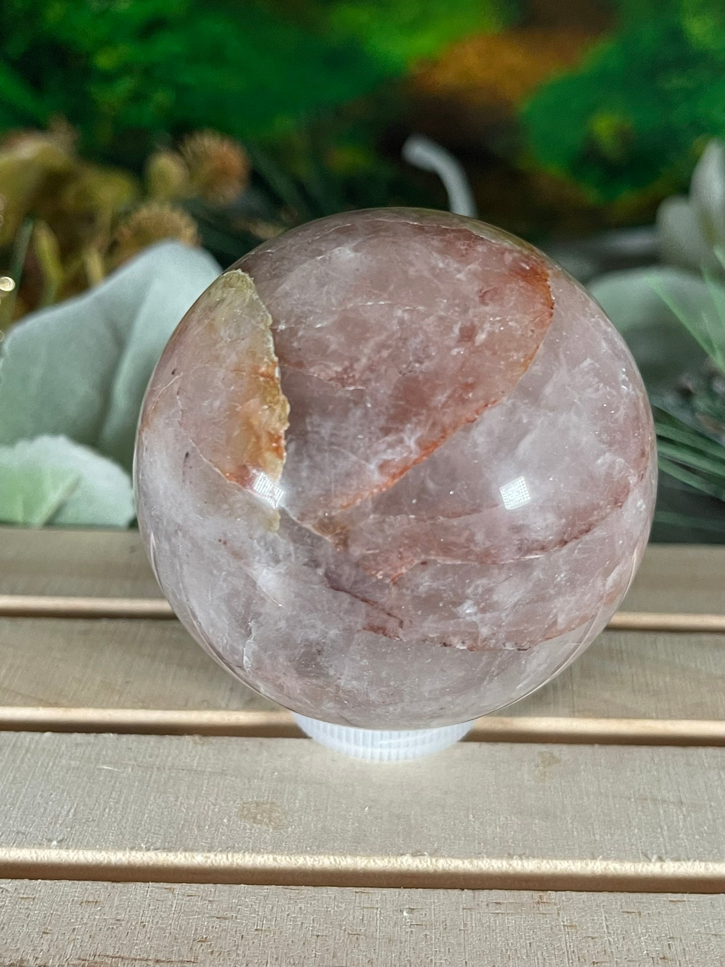 Crystal Ball - Fire Quartz Jasper Rare Unique Sphere Natural Stone - 388g