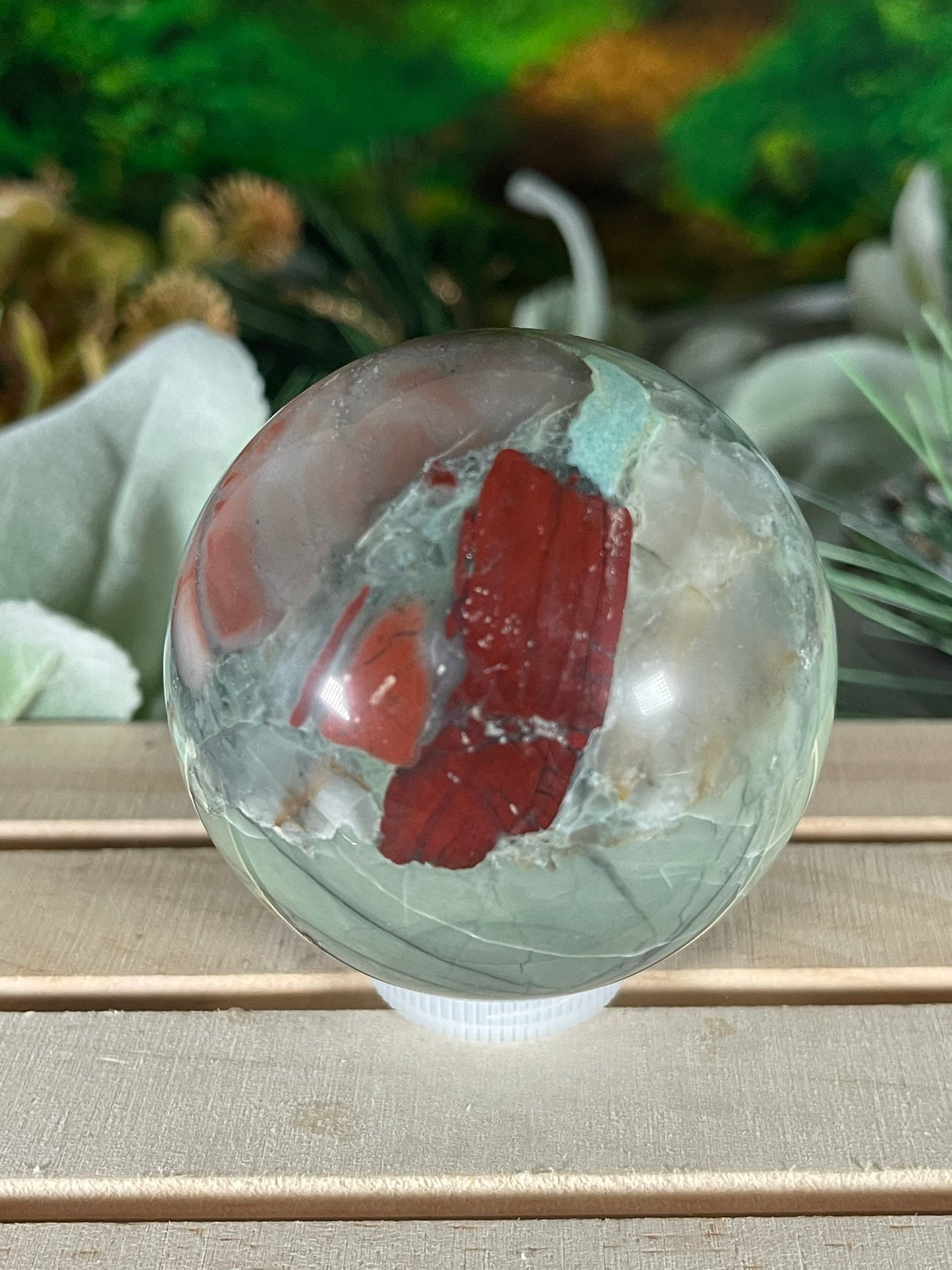 Crystal Ball - African Bloodstone Rare Unique Sphere Natural Stone - 326g