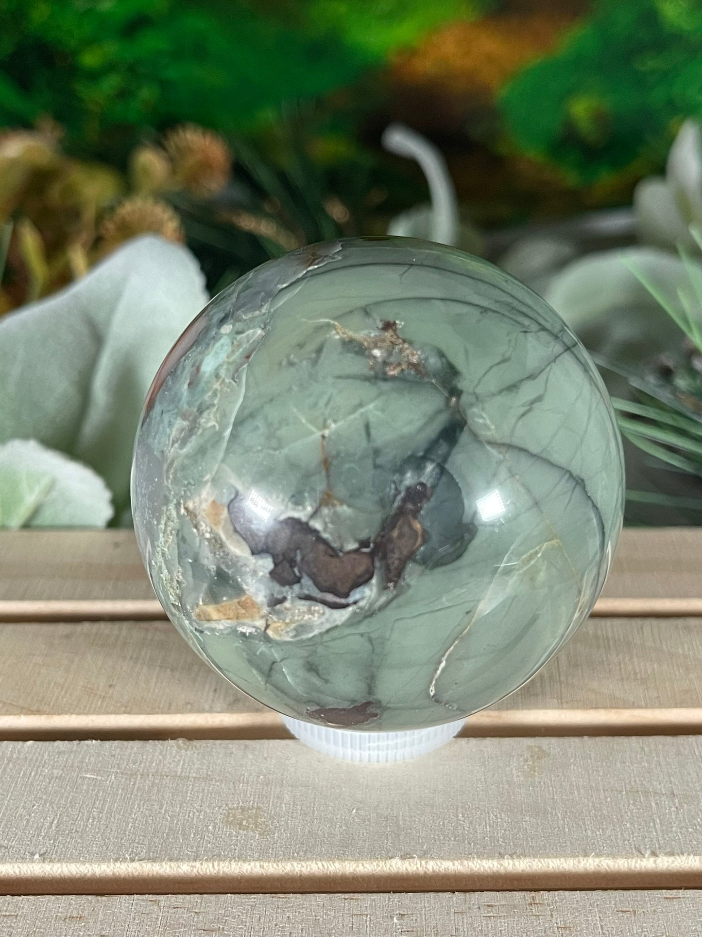 Crystal Ball - African Bloodstone Rare Unique Sphere Natural Stone - 326g