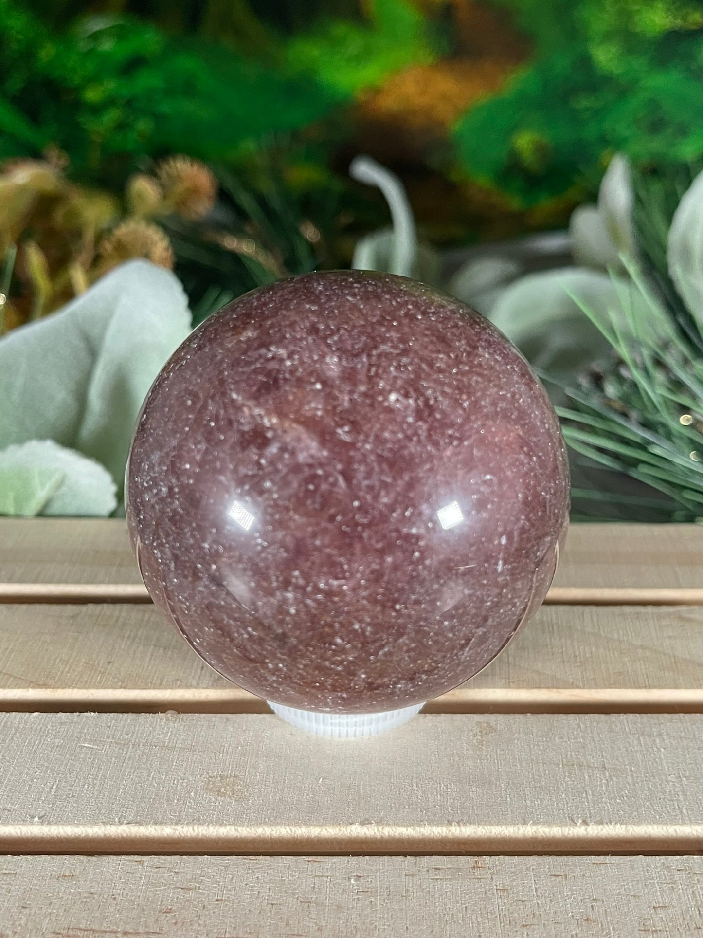 Crystal Ball - Strawberry Quartz Rare Unique Sphere Natural Stone - 321g