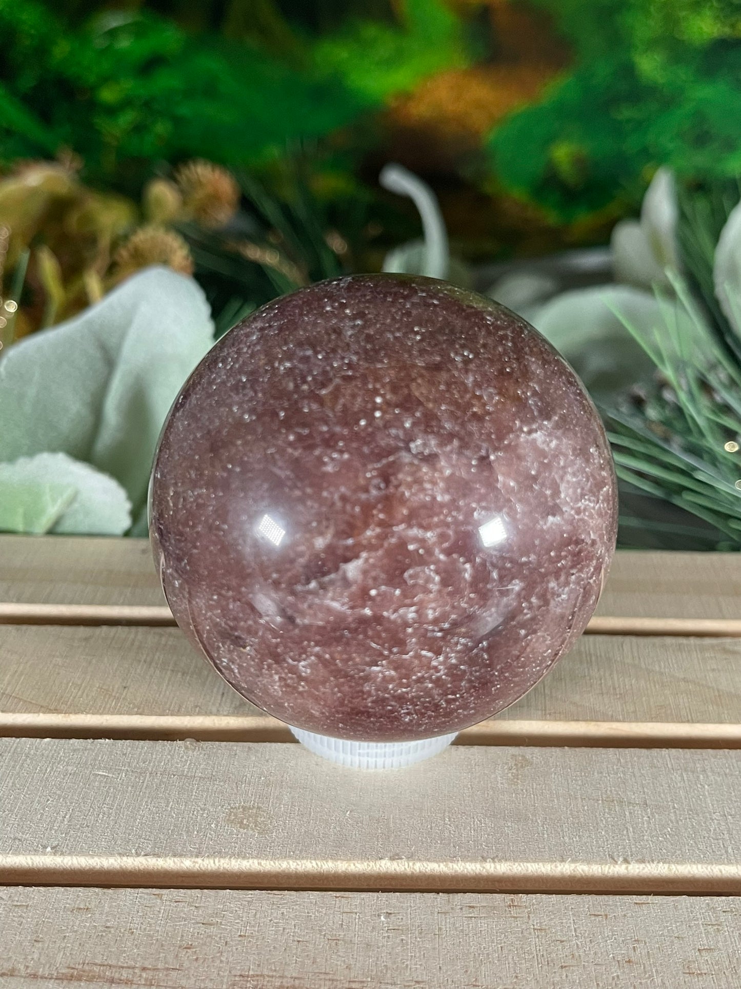 Crystal Ball - Strawberry Quartz Rare Unique Sphere Natural Stone - 321g