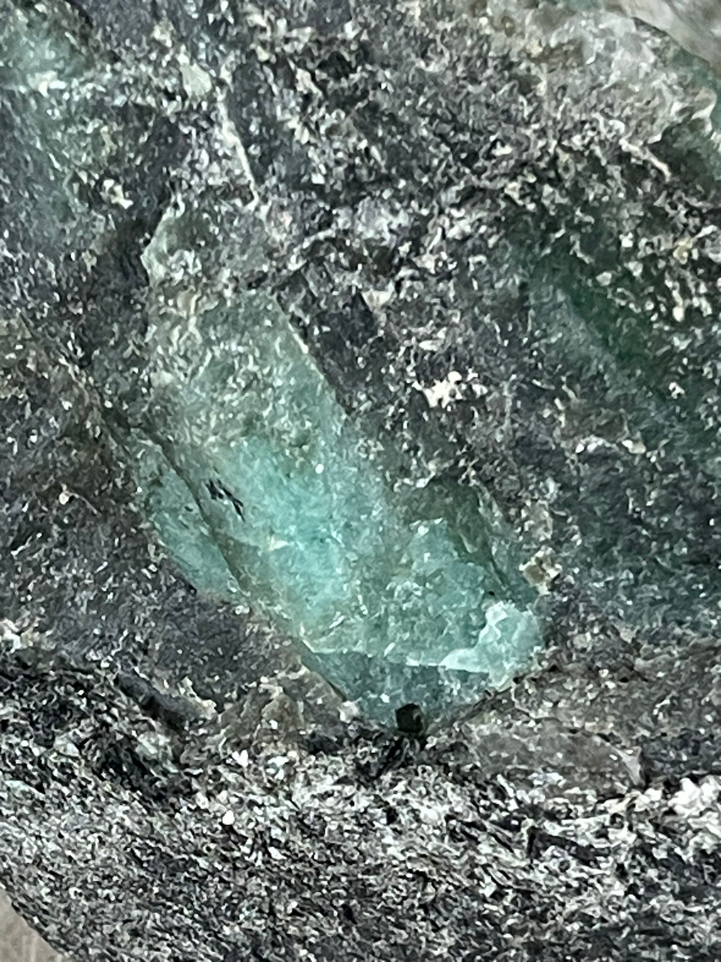 Rough Emerald - Natural Earth Mined Unique Crystal Specimen in Quartz Matrix - 109g