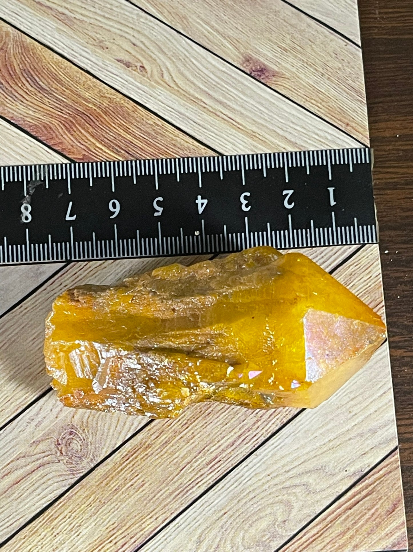 Aura Titanium Plated Natural Quartz Crystal Point Rainbow Yellow - 443.35Ct