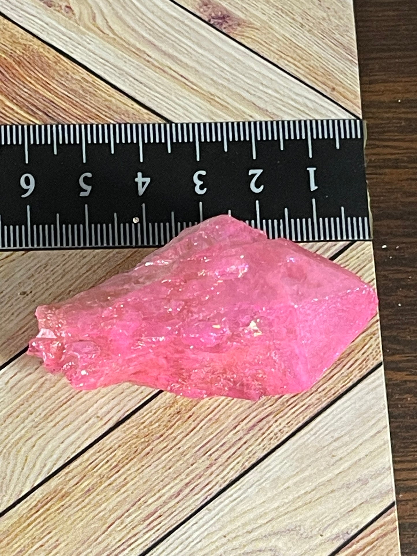 Aura Titanium Plated Natural Quartz Crystal Point Rainbow Pink - 228.45Ct