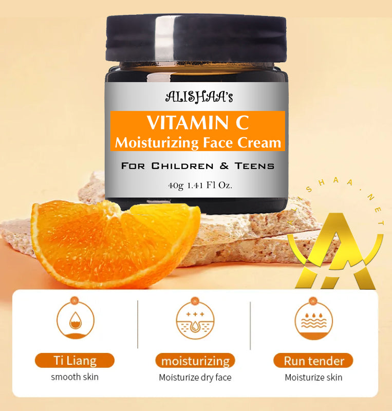 Alishaa's Clear absorption non-sticky delicate skin Moisturizing Vitamin C Face cream for Children/Teens