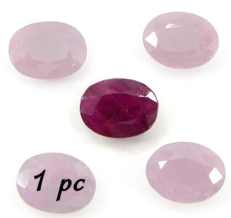 Faceted Red Ruby - 14x10mm Calibrated Oval Cut - Natural Treated Loose Gemstone - 1pc