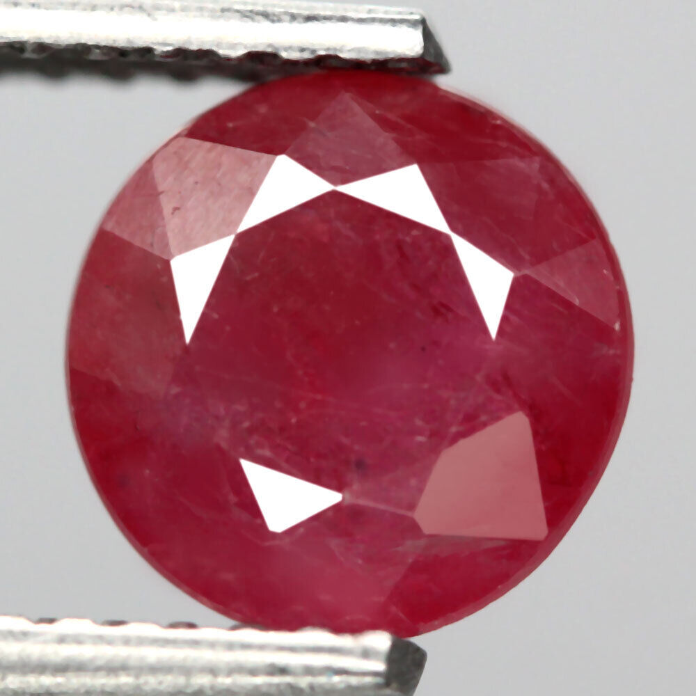 Faceted Red Ruby - 13mm Calibrated Round Cut - Natural Treated Loose Gemstone