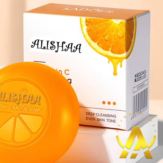 Alishaa's Brightening Whitening Handmade Deep Cleansing Vitamin C soap for Face Body Skin for Kids/Teens