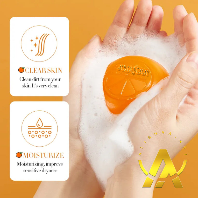 Alishaa's Brightening Whitening Handmade Deep Cleansing Vitamin C soap for Face Body Skin for Kids/Teens