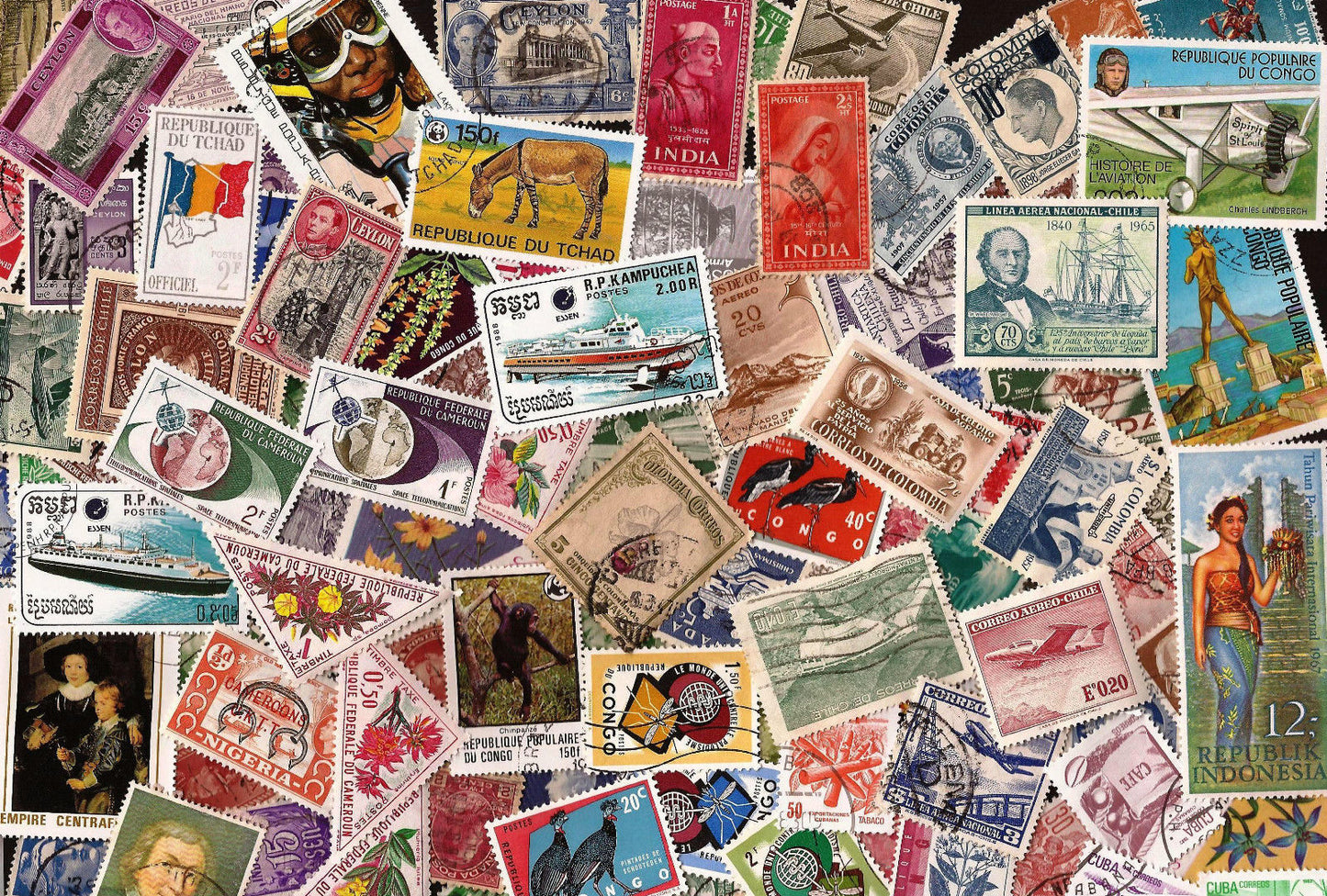 Worldwide Stamps, Many Commemoratives - Pack of 100