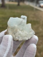 Certified Large 630 ct Aquamarine on Quartz–Mica Matrix with Black Tourmaline – Natural Pakistan Pegmatite Specimen - Image 2