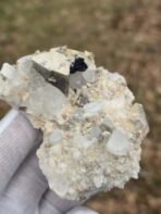 Certified Large 630 ct Aquamarine on Quartz–Mica Matrix with Black Tourmaline – Natural Pakistan Pegmatite Specimen - Image 4