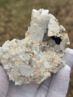 Certified Large 630 ct Aquamarine on Quartz–Mica Matrix with Black Tourmaline – Natural Pakistan Pegmatite Specimen