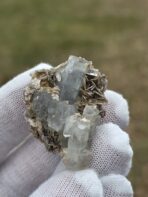 Certified Rare Multi-Crystal Aquamarine Cluster on Muscovite Rosettes – 93.15 ct Pakistan Pegmatite Gem Specimen - Image 2