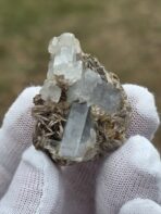 Certified Rare Multi-Crystal Aquamarine Cluster on Muscovite Rosettes – 93.15 ct Pakistan Pegmatite Gem Specimen