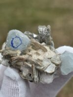 Certified 74.90ct Aquamarine Crystal with Mica Rosettes – Natural Pakistan Pegmatite Mineral Specimen - Image 3