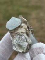 Certified 74.90ct Aquamarine Crystal with Mica Rosettes – Natural Pakistan Pegmatite Mineral Specimen - Image 5