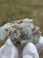 Certified 74.90ct Aquamarine Crystal with Mica Rosettes – Natural Pakistan Pegmatite Mineral Specimen - Image 6