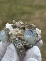 Certified 74.90ct Aquamarine Crystal with Mica Rosettes – Natural Pakistan Pegmatite Mineral Specimen - Image 7