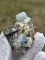 Certified 74.90ct Aquamarine Crystal with Mica Rosettes – Natural Pakistan Pegmatite Mineral Specimen - Image 10