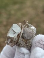 Certified 74.90ct Aquamarine Crystal with Mica Rosettes – Natural Pakistan Pegmatite Mineral Specimen