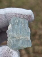 Certified 122.35ct Natural Pakistani Aquamarine Crystal – Untreated Blue Beryl with Feldspar Matrix - Image 2