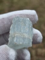 Certified 122.35ct Natural Pakistani Aquamarine Crystal – Untreated Blue Beryl with Feldspar Matrix