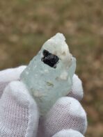 Certified 84.75ct Natural Aquamarine with Black Tourmaline & Feldspar Matrix – Pakistan Pegmatite Crystal - Image 5