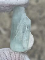 Certified 64.60ct Natural Aquamarine Crystal on Feldspar Matrix – Pakistan Blue Beryl Specimen - Image 4