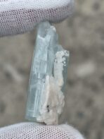 Certified 64.60ct Natural Aquamarine Crystal on Feldspar Matrix – Pakistan Blue Beryl Specimen - Image 5